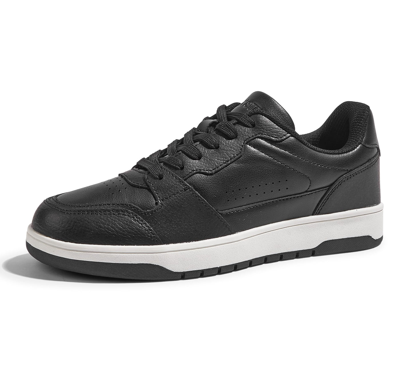 LUCKY STEP Men's Fashion Sneakers Lace Up Casual Low Top Anti-Slip Tennis Skateboard Basketball Walking Shoes(Black,10)