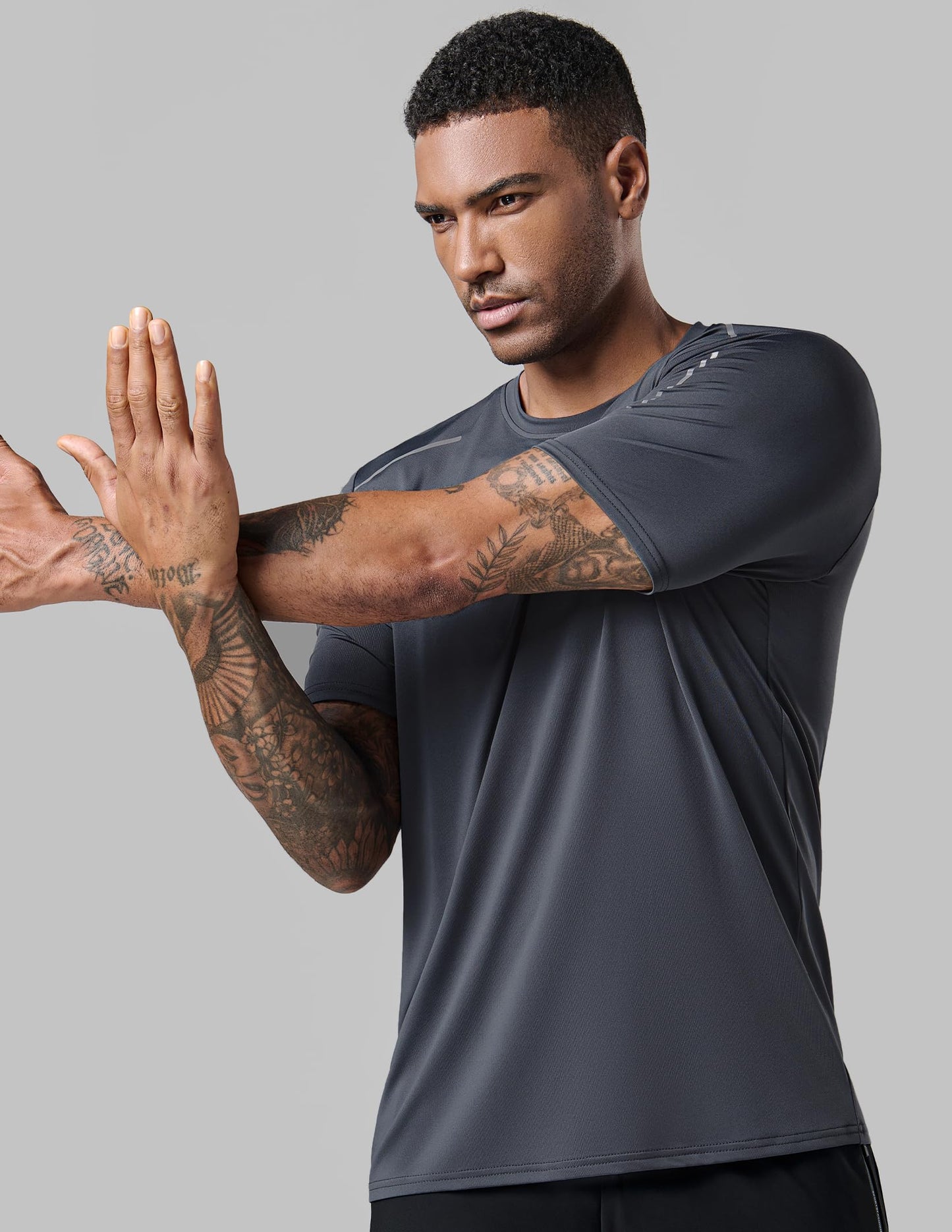 5 Pack Men’s Active Quick Dry Crew Neck T Shirts | Athletic Running Gym Workout Short Sleeve Tee Tops Bulk (Set 17, Medium)