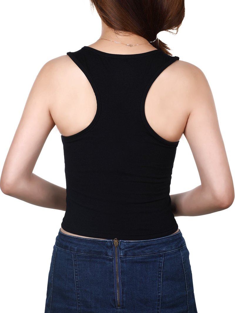 3 Pieces Crop Tops for Women, Workout Tops Basic Cropped Tank Tops Sleeveless Racerback Sports Gym Crop Tank for Teen Girls (,) Black