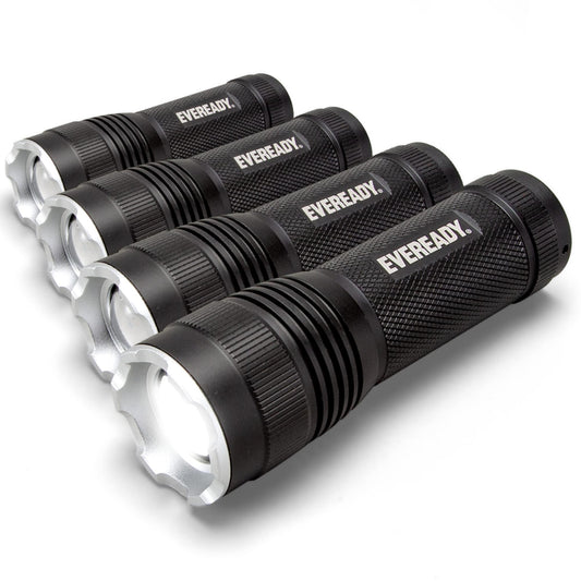 Eveready LED Flashlights (4-Pack) S300 PRO, IPX4 Water Resistant Tactical Flashlight, Bright EDC Torches for Camping, Outdoors, Power Outage Emergencies