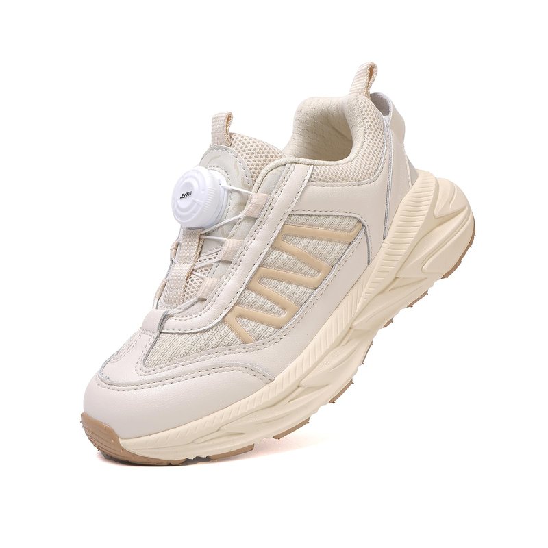 Boyuwarm Kids Running Shoes, Lightweight Athletic Tennis Sneakers, Boys Girls (Beige, Big Kid, 4, Numeric, US Footwear Size System, Medium)