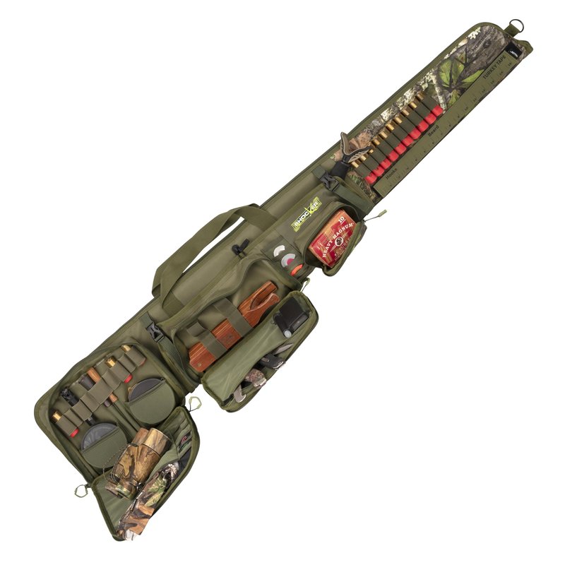 Allen Company Gear Fit Pursuit Shocker 52" Lockable Shotgun Case, Green/Mossy Oak Obsession Camo Accents