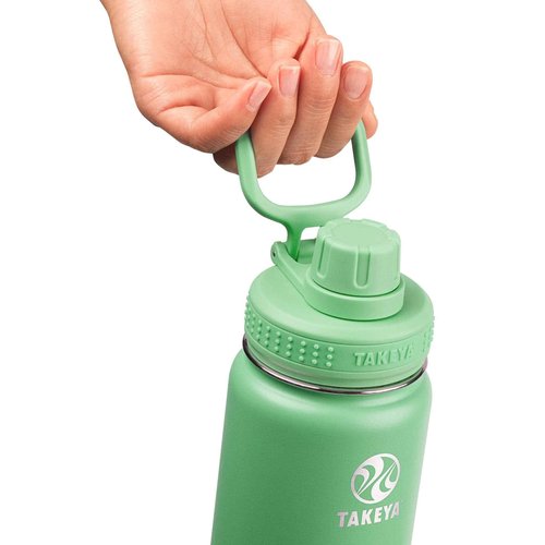 Takeya Actives Water Bottle with Spout Lid - Bottle with Double Stainless Steel Insulation - Dishwasher Safe & BPA-Free - Bottle with Spout Lid & Removable Bumper - 18 oz, Mint