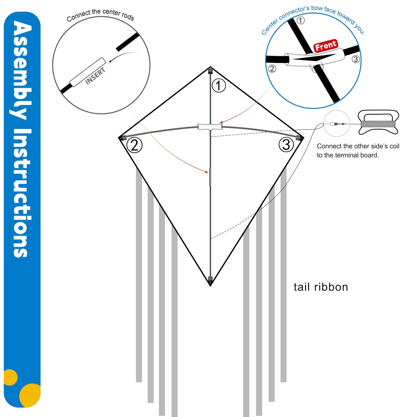 Colorful Diamond Kite, Fiberglass Frame for Kids & Adults Outdoor Fun
