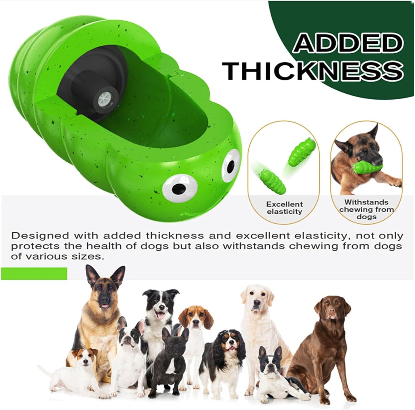 Indestructible Dog Toy for Aggressive Chewers - Durable Latex for Large Breeds | Tough Green Toy