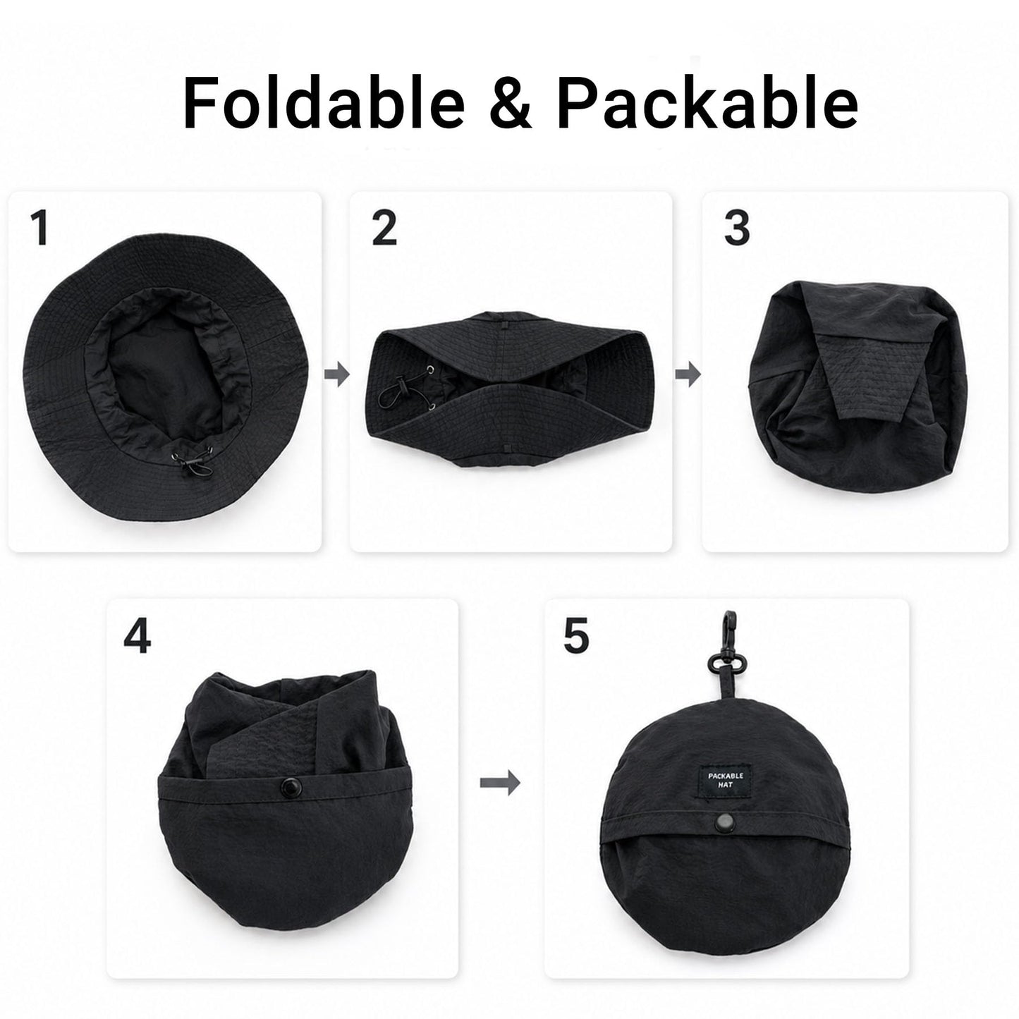 PFFY Packable Sun Bucket Hat for Men UV Protection Sun Hats Waterproof Lightweight Hiking Outdoor Cap Beige (More Loose)