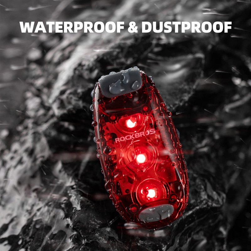 ROCKBROS LED Safety Light Small Bike Lights Rear Bike Tail Light (4 Packs) 3 Modes Waterproof for Runners, Dogs, Bike, Walking and Night Running