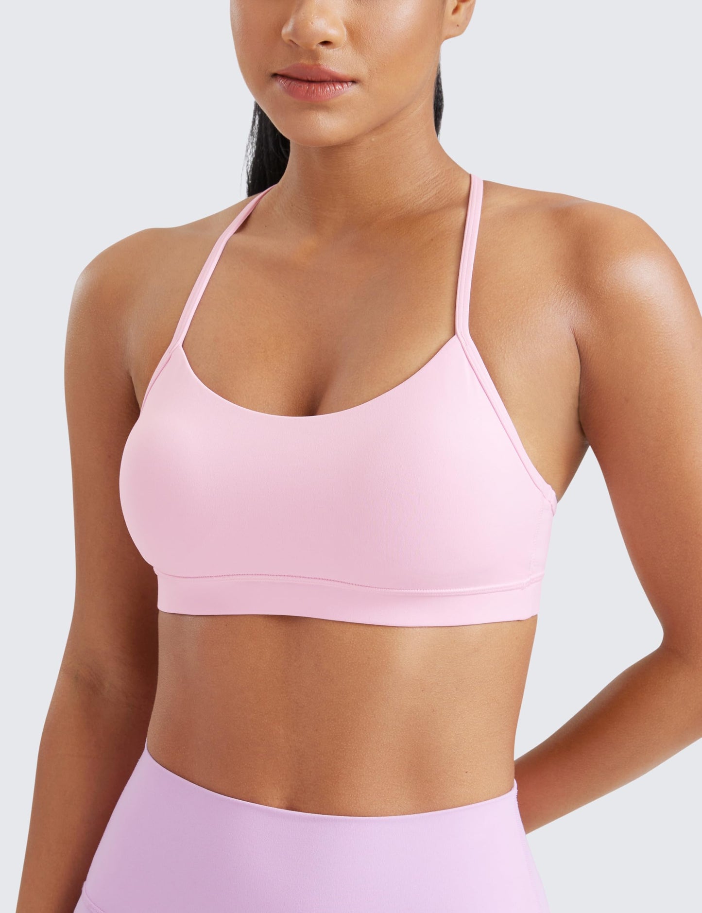CRZ YOGA Butterluxe Y Back Sports Bras Pink Peony Small