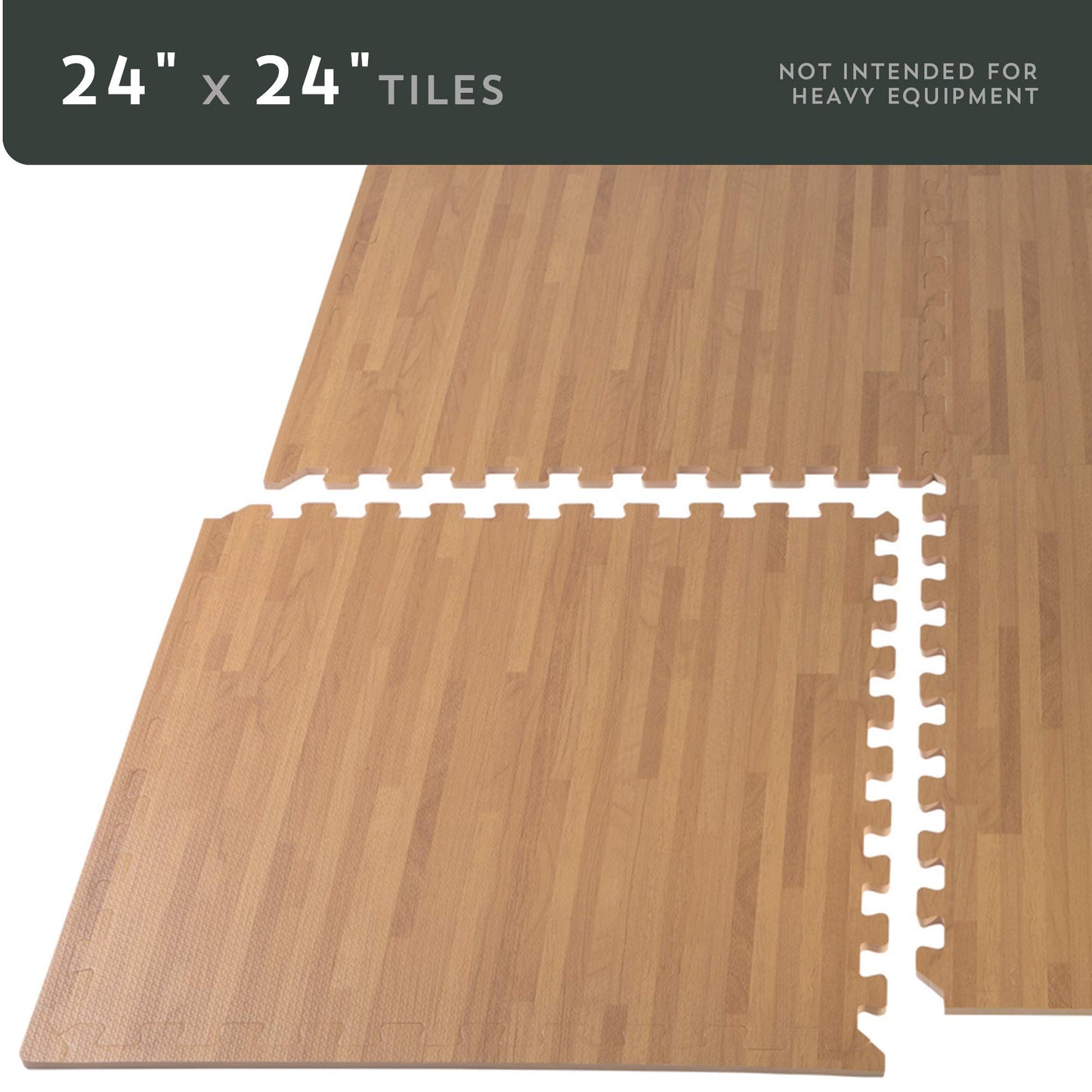 Forest Floor 3/8 Inch Thick Printed Foam Tiles, Premium Wood Grain Interlocking Foam Floor Mats, Anti-Fatigue Flooring – Stylish Flooring Solution, White Oak, 100 Sq Ft