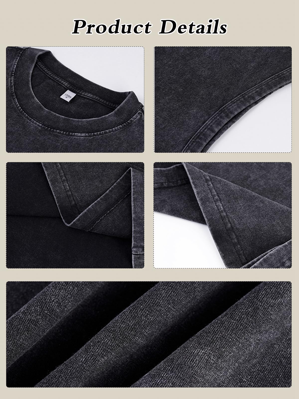 SnowElve Mens Workout Tank Tops Sleeveless Tee Shirts Men Muscle Shirt Gym Acid Wash T Shirts Running Beach Loose Fit Tee(BK,2XL) Black