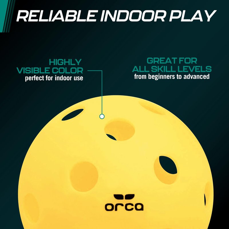Orca Pickleballs Pi 40, Outdoor 6 Pack, USAPA Approved Official Size 40 Hole Crack-Resistant Ball, Perfect for Tournament Hard-Court Surfaces