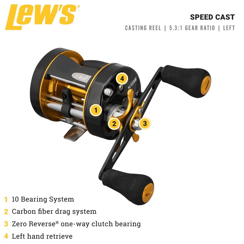 Lew's Speed Cast 5.3:1 Left Hand Casting Reel