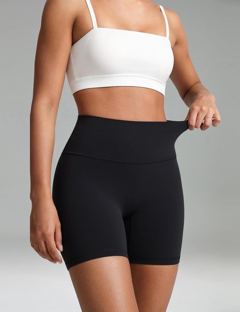 Dreamlux High Waist Biker Shorts for Women - No Front Seam, 6-Inch Inseam Yoga Shorts