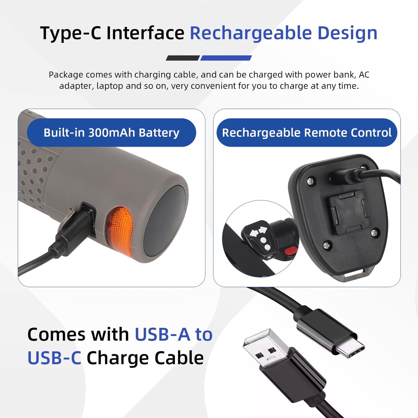 ulip E Scooter Turn Signal, USB Rechargeable Scooter Handle Grips,Smart Handlebar Warning Light with Remote Control, Waterproof Compatible with XIAOMI M365/Pro2/1S Ninebot G30/ES1/ES2/ES4