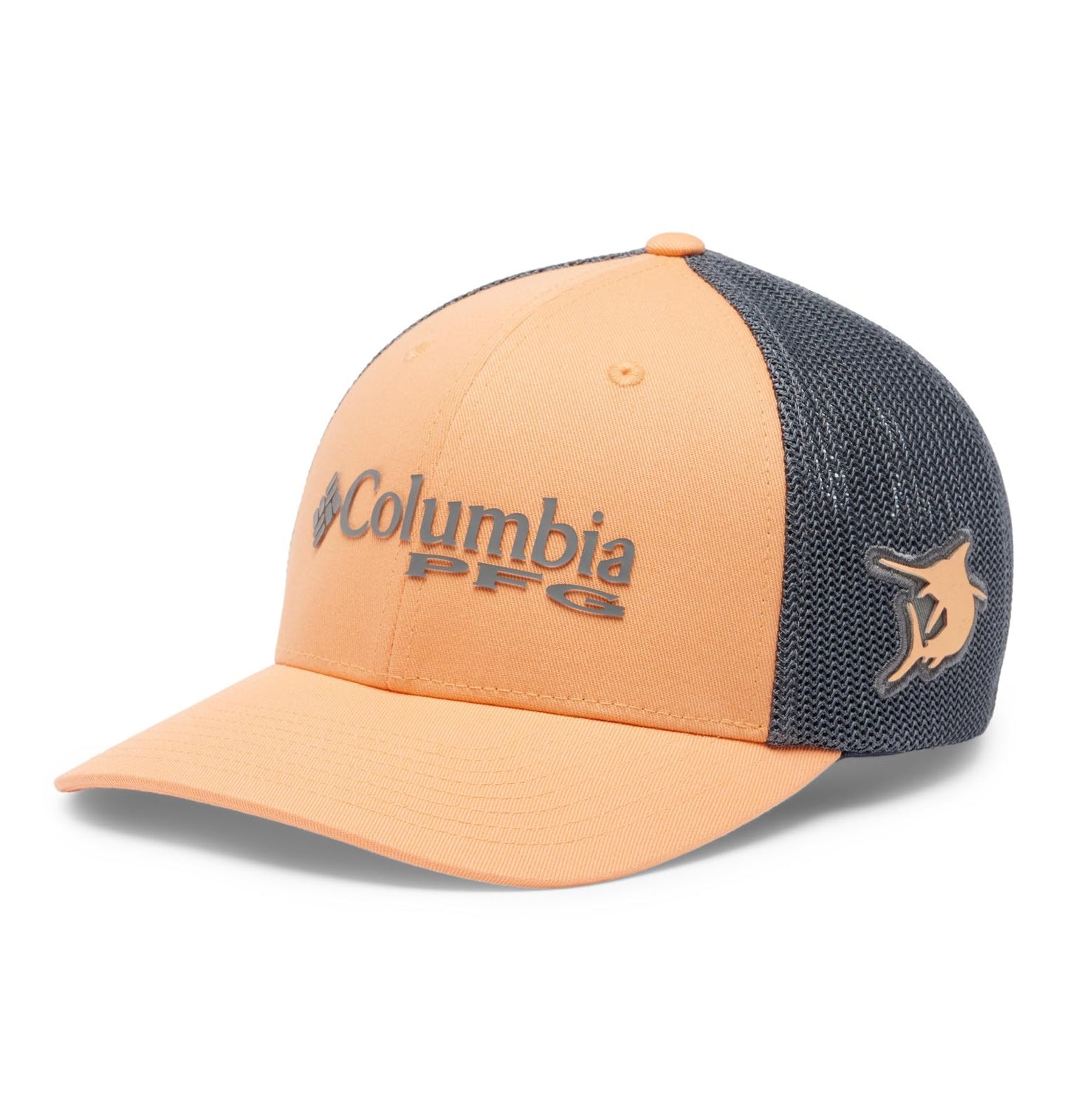 Columbia Unisex PFG Logo Mesh Ball Cap - High Crown, Bright Nectar, Large/X-Large