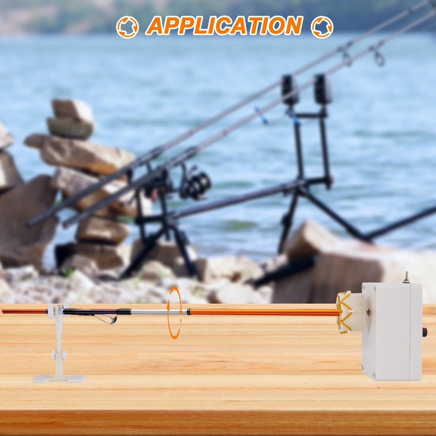 Upgrade Fishing Rod Building Drying System, Type-C Port Professional DIY Fishing Rod Adjustable Forward and Reverse Switch, Electric Winding Machine 0-40RPM