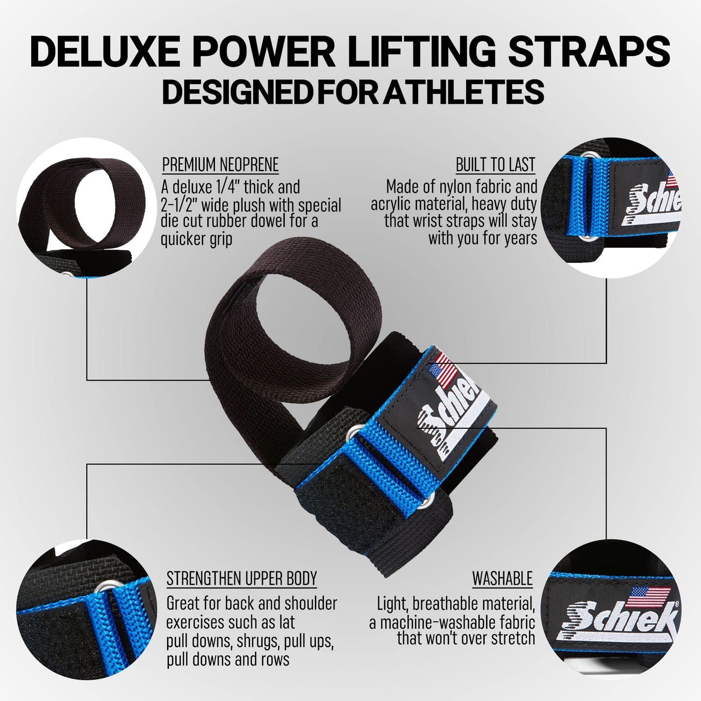 Schiek Sports Model 1000-PLS Deluxe Power Lifting Straps