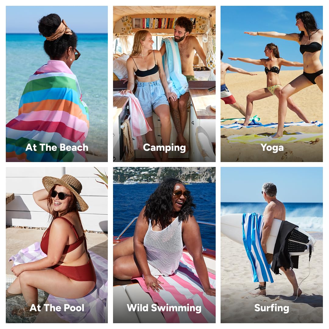 Dock & Bay Beach Towel - Quick Dry, Sand Free - Compact, Lightweight - 100% Recycled - Includes Bag - Tutti Frutti - Extra Large (200x90cm, 78x35)