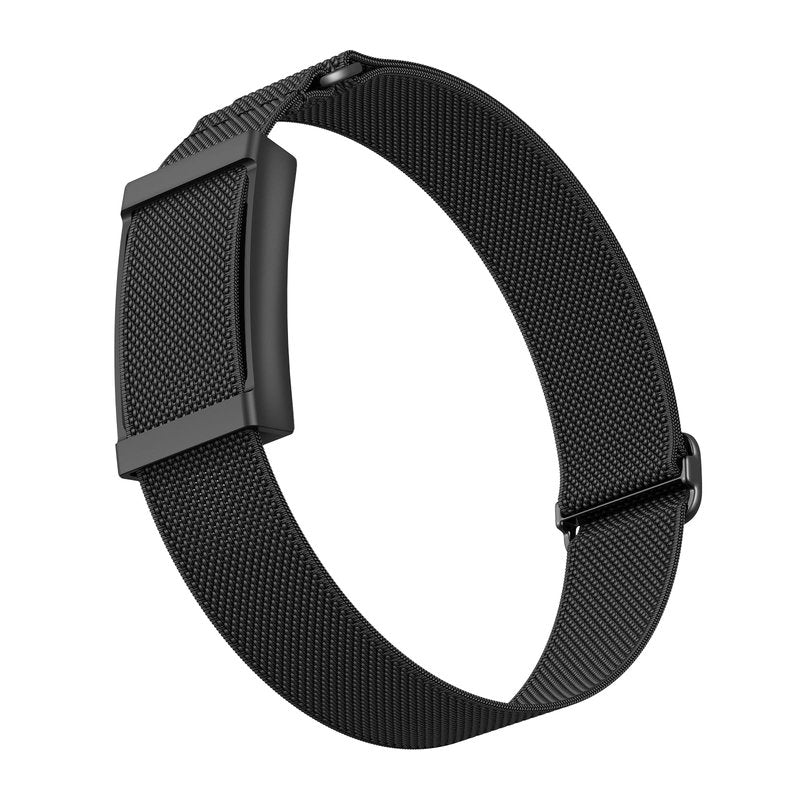 BlikWyt Elastic Bicep Band for Amazfit Helio, Flexible Arm & Ankle Strap with Integrated Protective Holder, Soft Breathable Adjustable Solo Loop for All-Day Wear (Black)