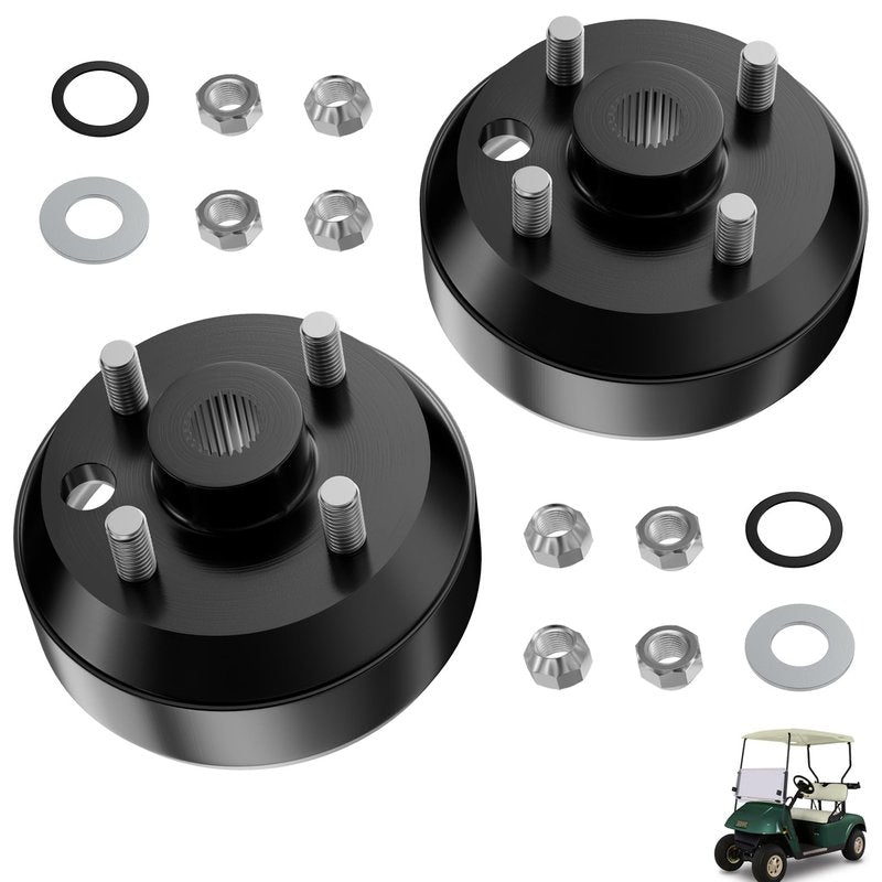 DRIVE UP Golf Cart Brake Drum for EZGO, Large Hole Fine Splined Brake Drum with Nut for EZGO 1991-Up 4 Cycle Gas Models, OEM 21807-G1