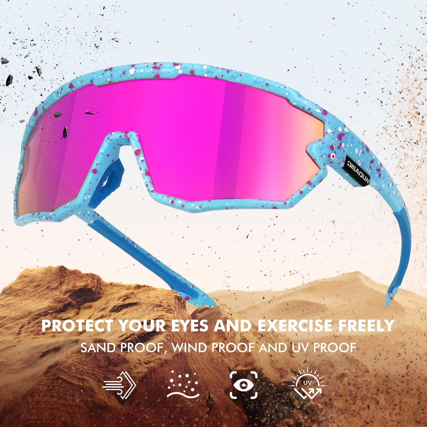 Polarized Glasses Kids Youth Baseball Sunglasses Adult Men Women Cycling Goggles with 3 lenses,Fishing,Ski Golff(Adult)