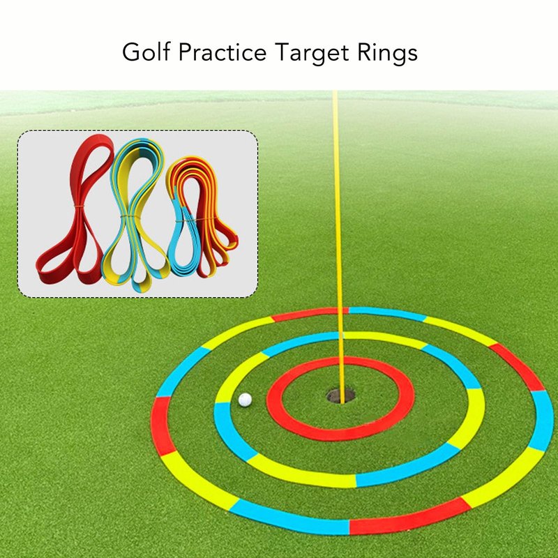 Focket Target Circle, Training Aid for Chipping and Pitching Toss to Create Speed Control Targets, Tee Up Ring, Multicolor Rings for Chipping and Putting Training (Yellow Blue