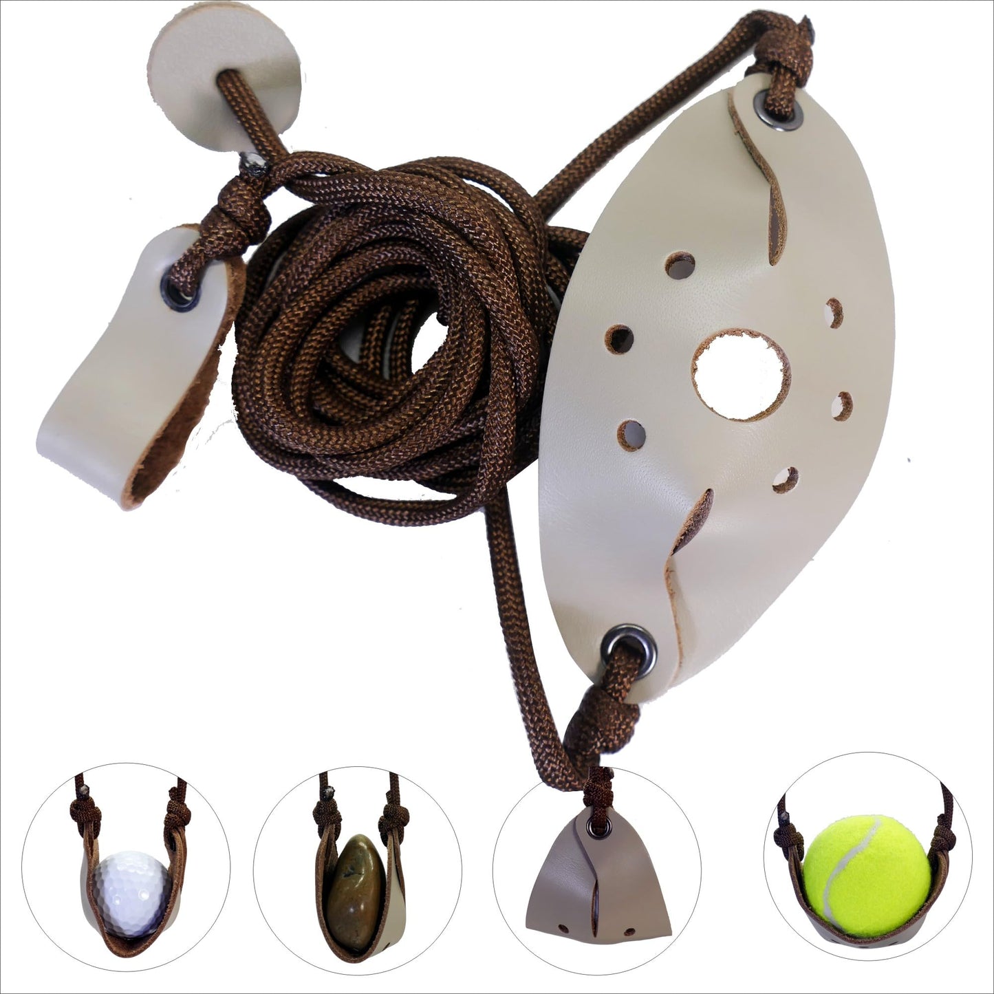 Old-Fashioned Slingshot Rock Sling Tennis Ball Thrower Shepherds Sing (1pack)