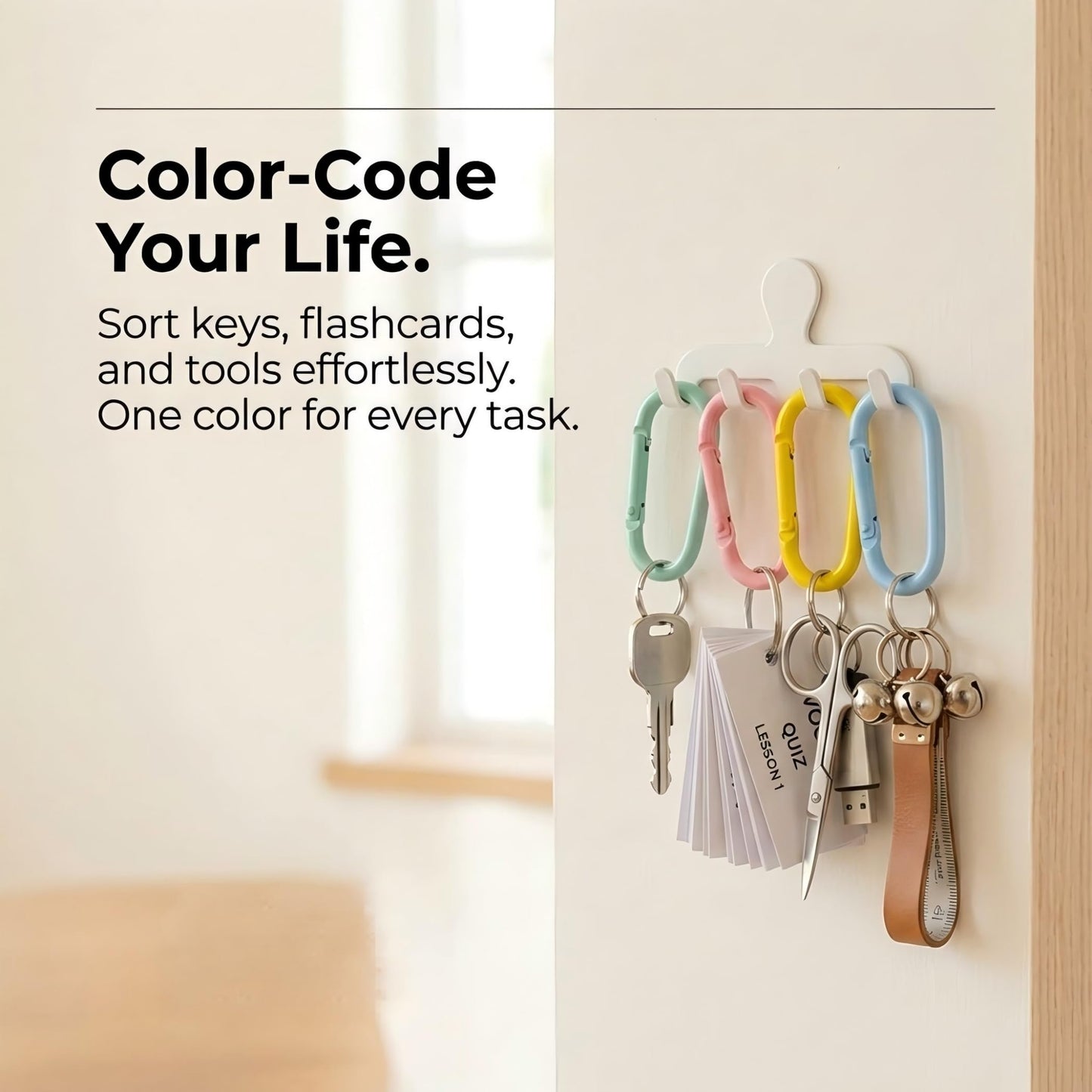 WTYONZEL 32Pcs Colorful Carabiner Clips,Oval Spring Clips Keychain Clip,Cute Carabiner Aluminum Hook Accessories Snap Link Key Chain Ring Hook