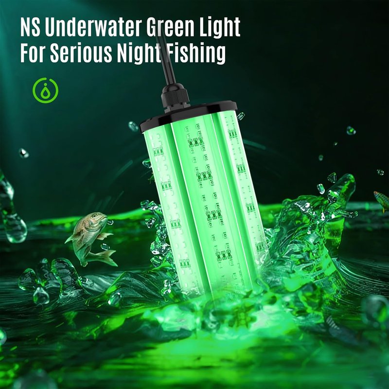 Underwater Fishing Light - 60W 7500LM LED Submersible Night Dock Light | Waterproof for Crappie & Kayak Fishing