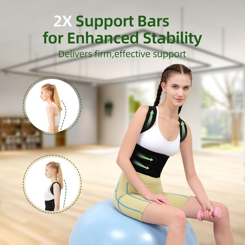 BAREKE Posture Corrector for Women and Men, Back Straightener Posture Brace for Pain Relief, Back Belt Support with Adjustable Shoulder Straps and Height for Scoliosis Hunchback