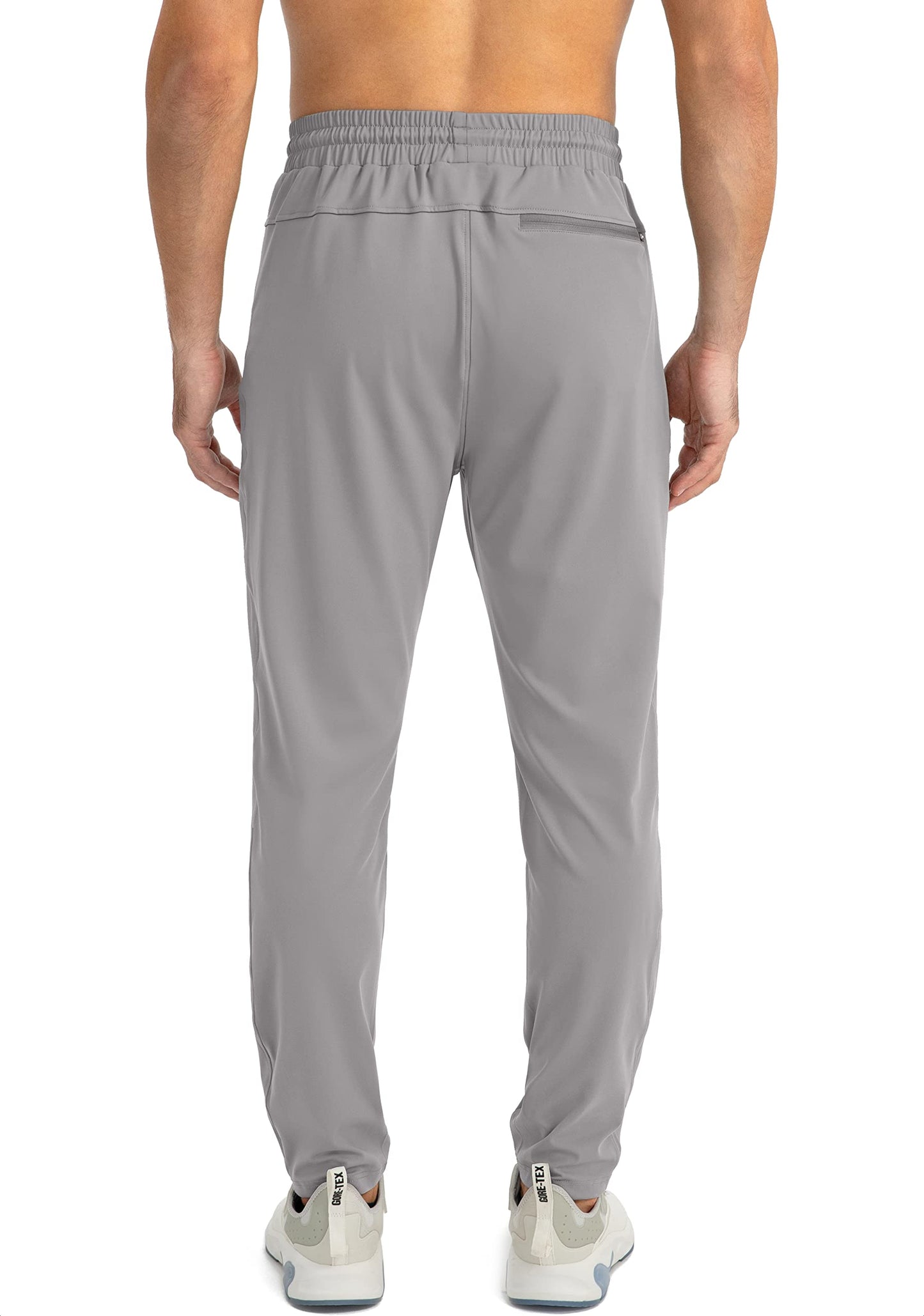G Gradual Men's Sweatpants with Zipper Pockets Tapered Joggers for Men Athletic Pants for Workout, Jogging, Running (Light Grey, Medium)