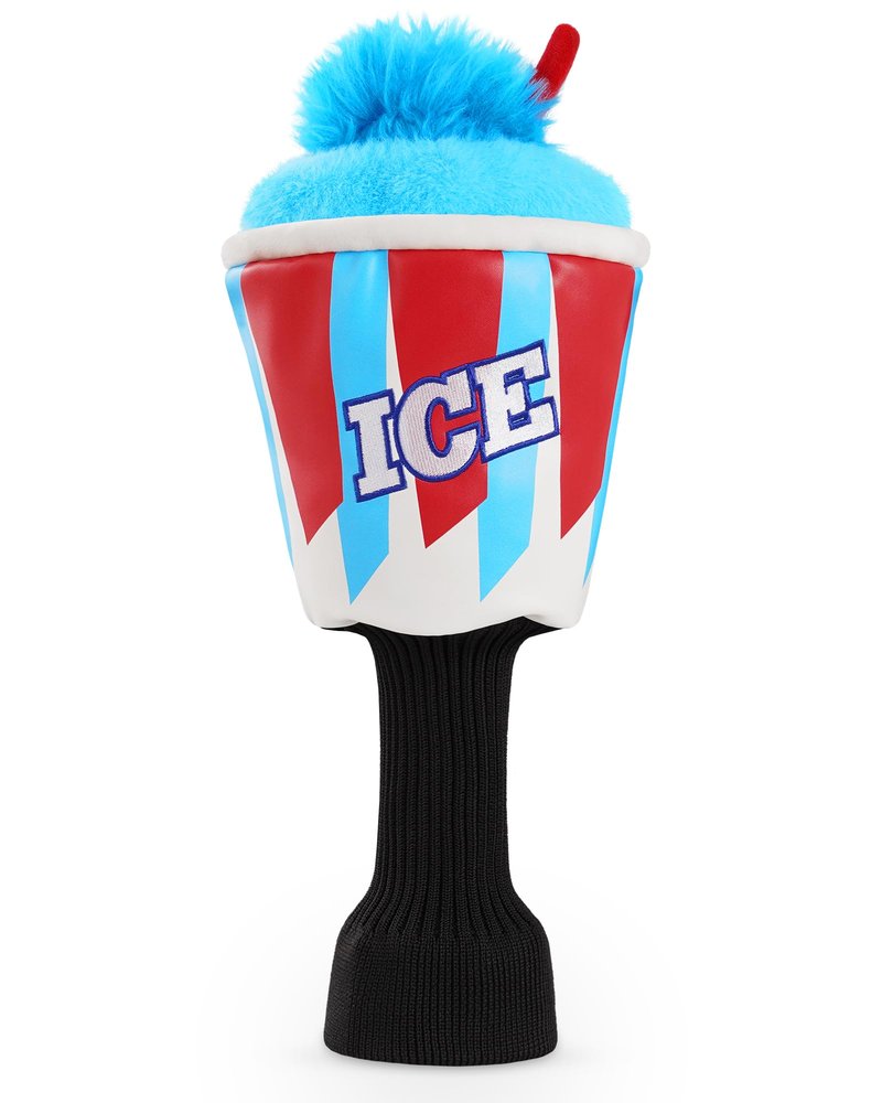 Big Teeth Golf Driver Cover ICE Slushie Cup, Driver Covers for Golf Clubs, Funny Frozen 460cc Head Covers, Funny Milk Shake Ice Cream Golf Club Covers,Blue and Red Color