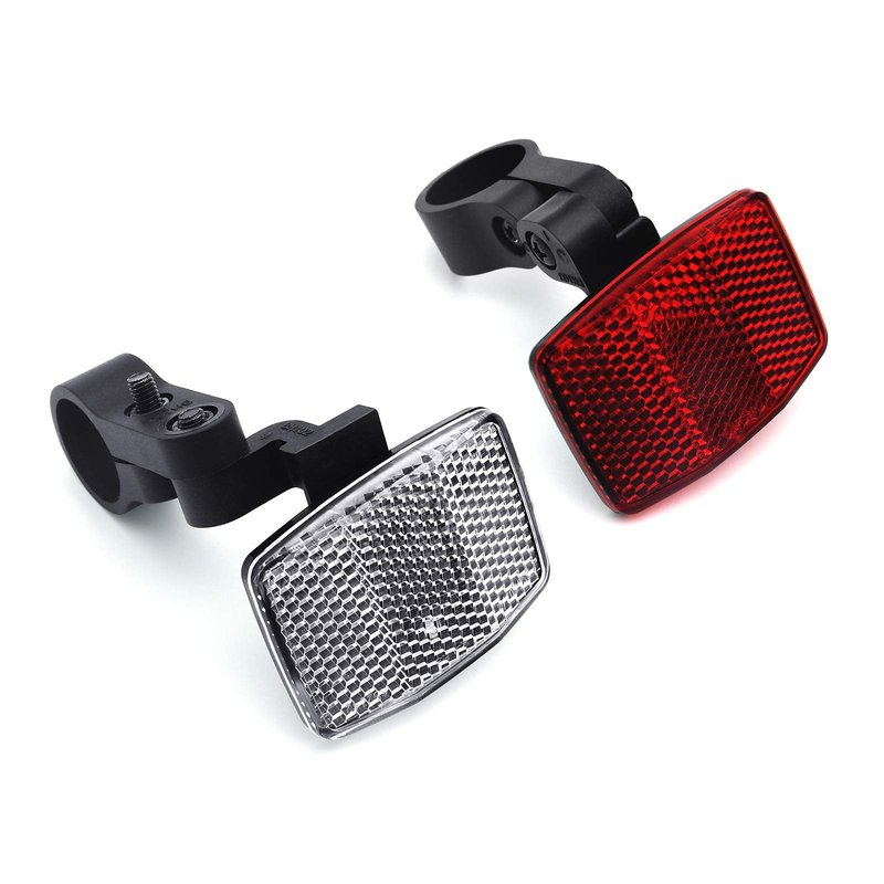 MFC PRO Kids Bike Front&Rear Reflectors Kit for Handlebar and Seatpost (RED&White) (Kit 1, W:Φ7/8"/ R:Φ7/8")