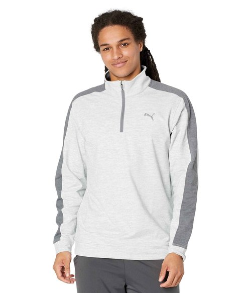 pumagolf Men's Cloudspun T7 1/4 Zip, High Rise Heather-Quiet Shade Heather, Small