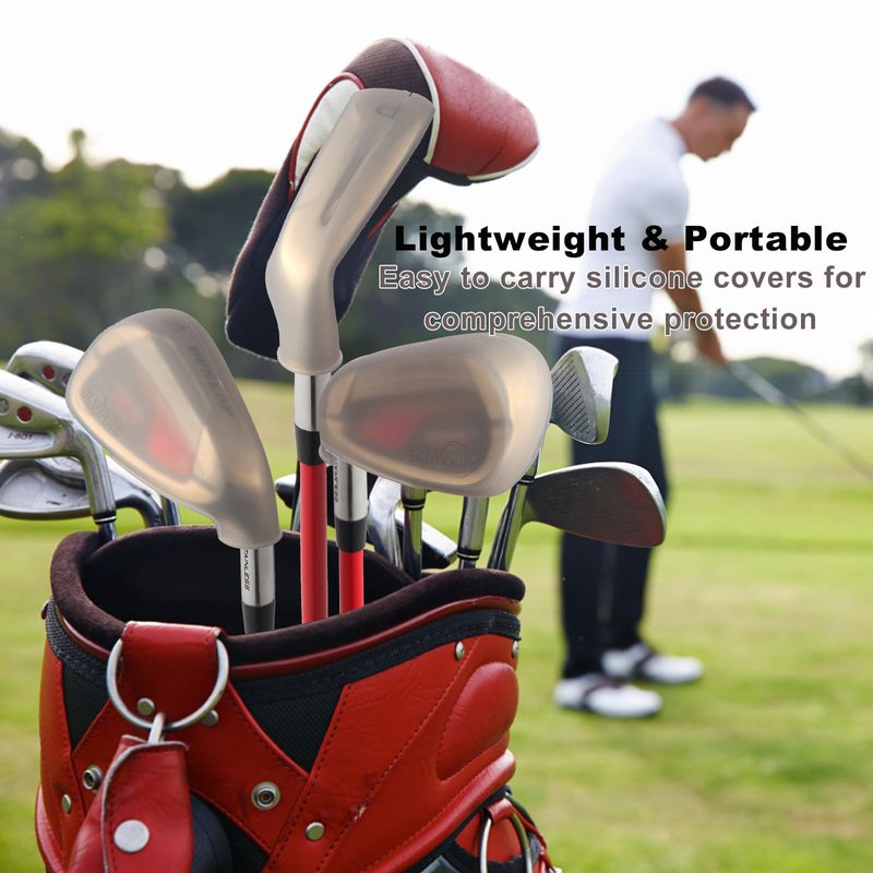 SILWARE Silicone Golf Club Head Protective Cover 10pcs (Black)