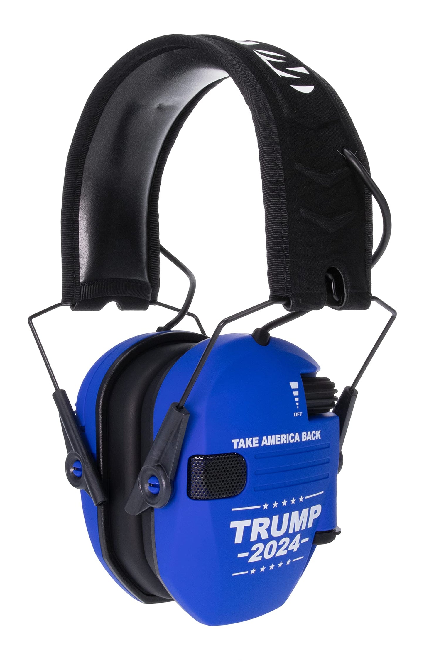 Walker's Razor Slim Shooting Earmuffs - Take America Back Series (Trump 2024) Bundle with Walkie Talkies, Protective Cases, Shooting Glasses and Cleaning Cloths 2-Pack