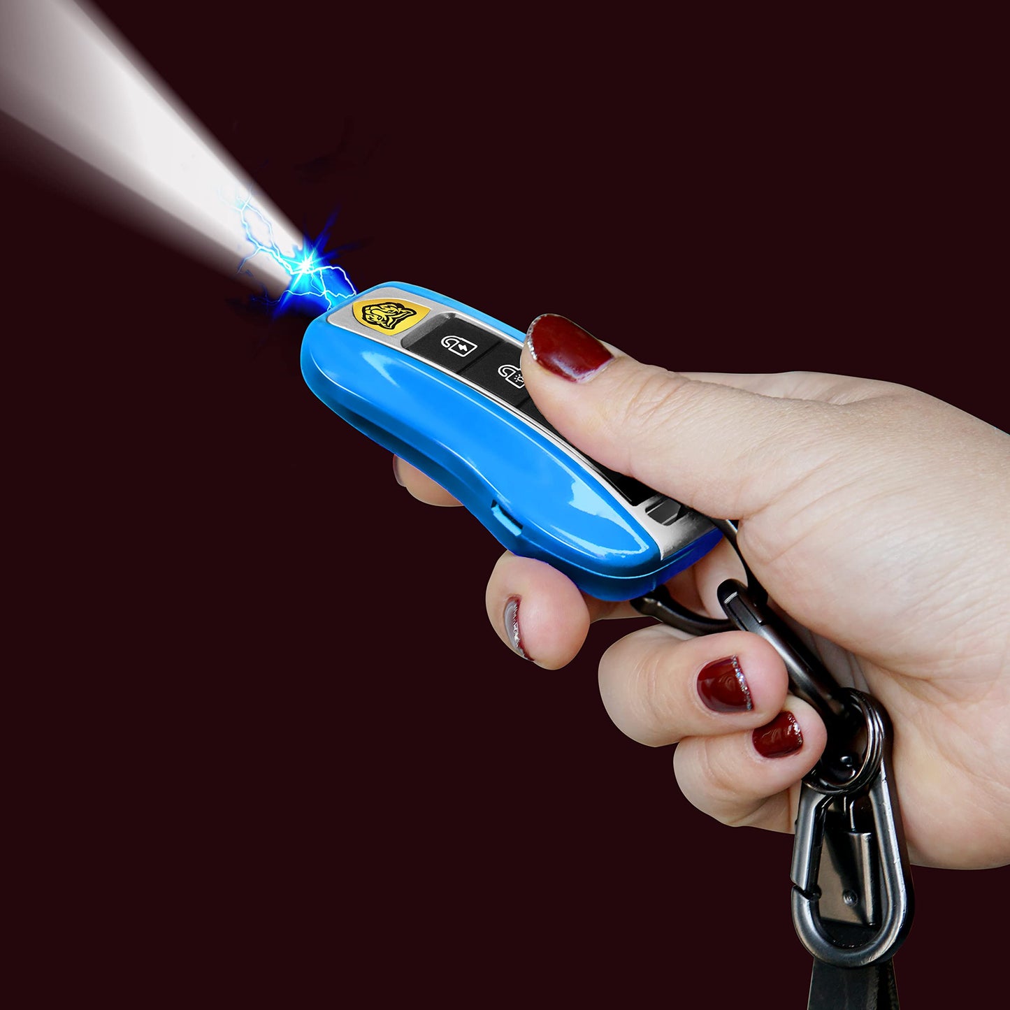 Rechargeable Stun Guns Self-Defense with LED Flashlight,Rechargeable Stun gun for woman (BLUE)