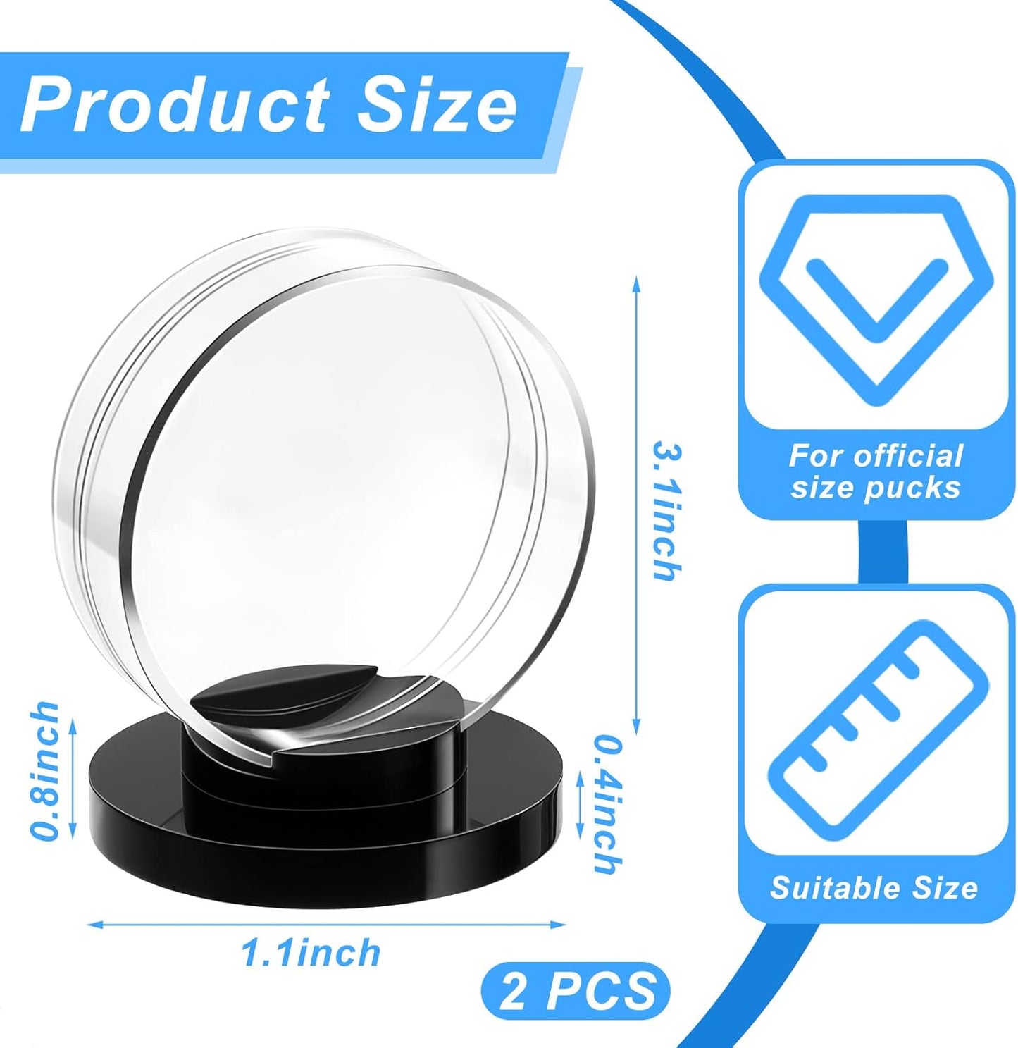 Acrylic Hockey Puck Display Case - Clear Holder with Shell Base for Autographed Memorabilia | Perfect for Collectors