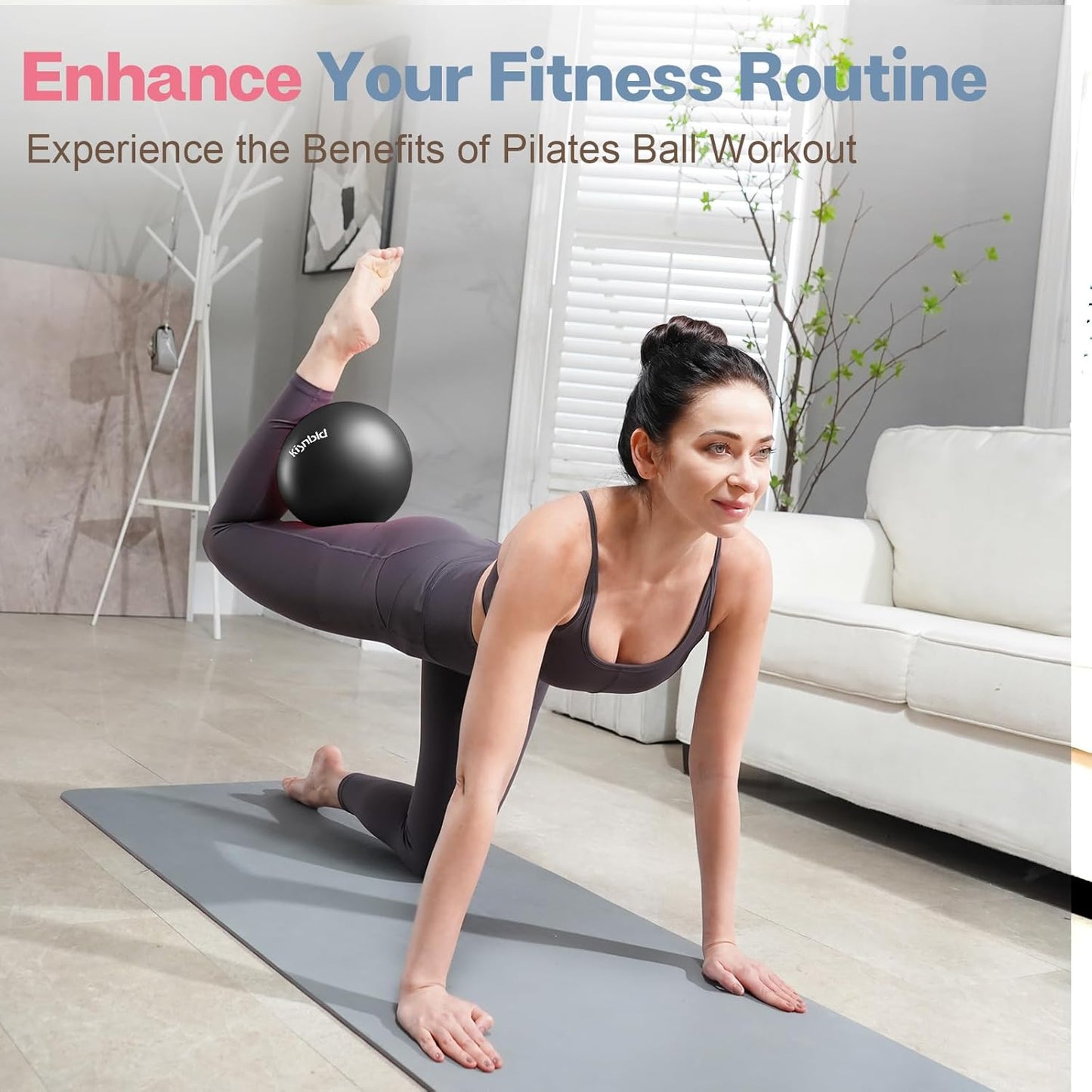 Mini Pilates Ball - 9 Inch Anti-Burst Exercise Ball for Stability, Fitness & Core Strength | Yoga & Physical Therapy