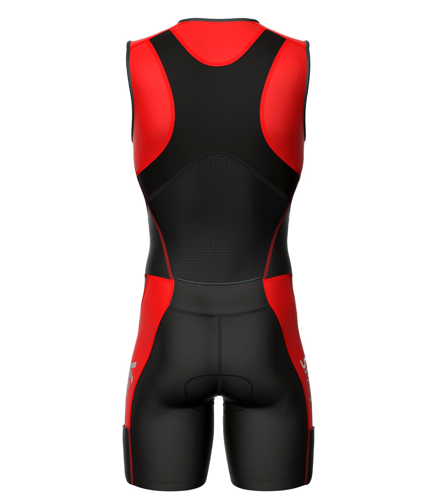 Sparx X Triathlon Suit Men Racing Tri Cycling Skin Suit Bike Swim Run (Red_Elite, Small)