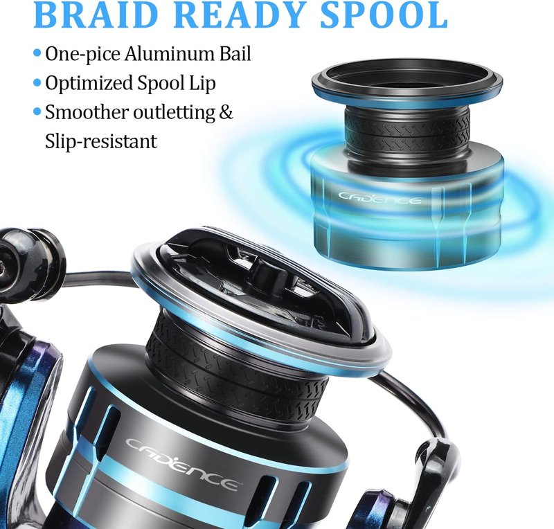 Cadence Primo Fishing Reel - Ultralight Spinning Reel with Magnesium Frame | 36 LBs Max Drag, 6.2:1 Gear Ratio