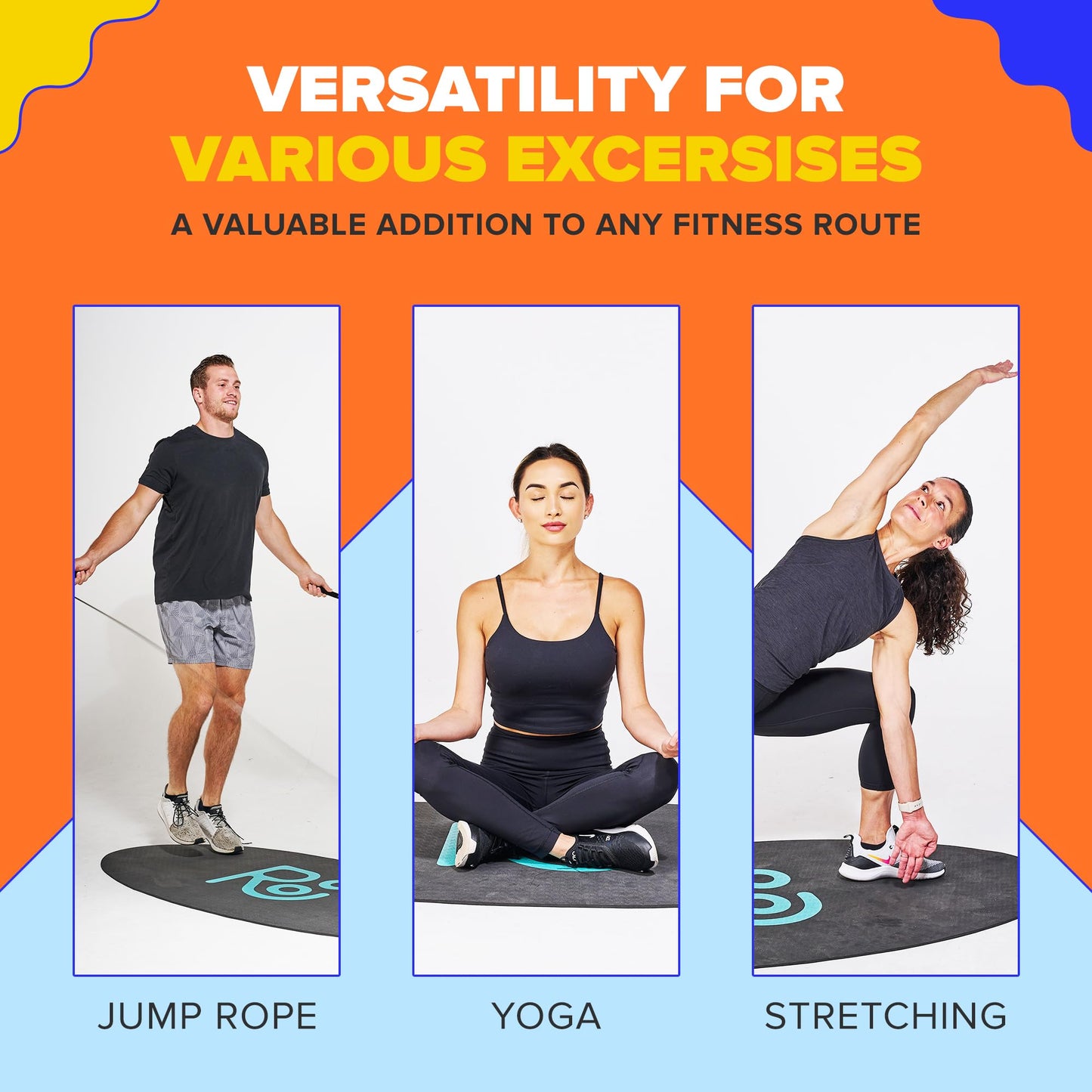 X-Large Roo Jump Rope Mat - 71"x36" The Ultimate Non-Slip Thick 6mm Jump Rope Mat Outdoor and Indoor Workouts - Prevents Injuries, Extends Jumprope Mat Life, Easy to Store and Clean - Comes with Carrying Case - Multi-Functional for Various Exercises