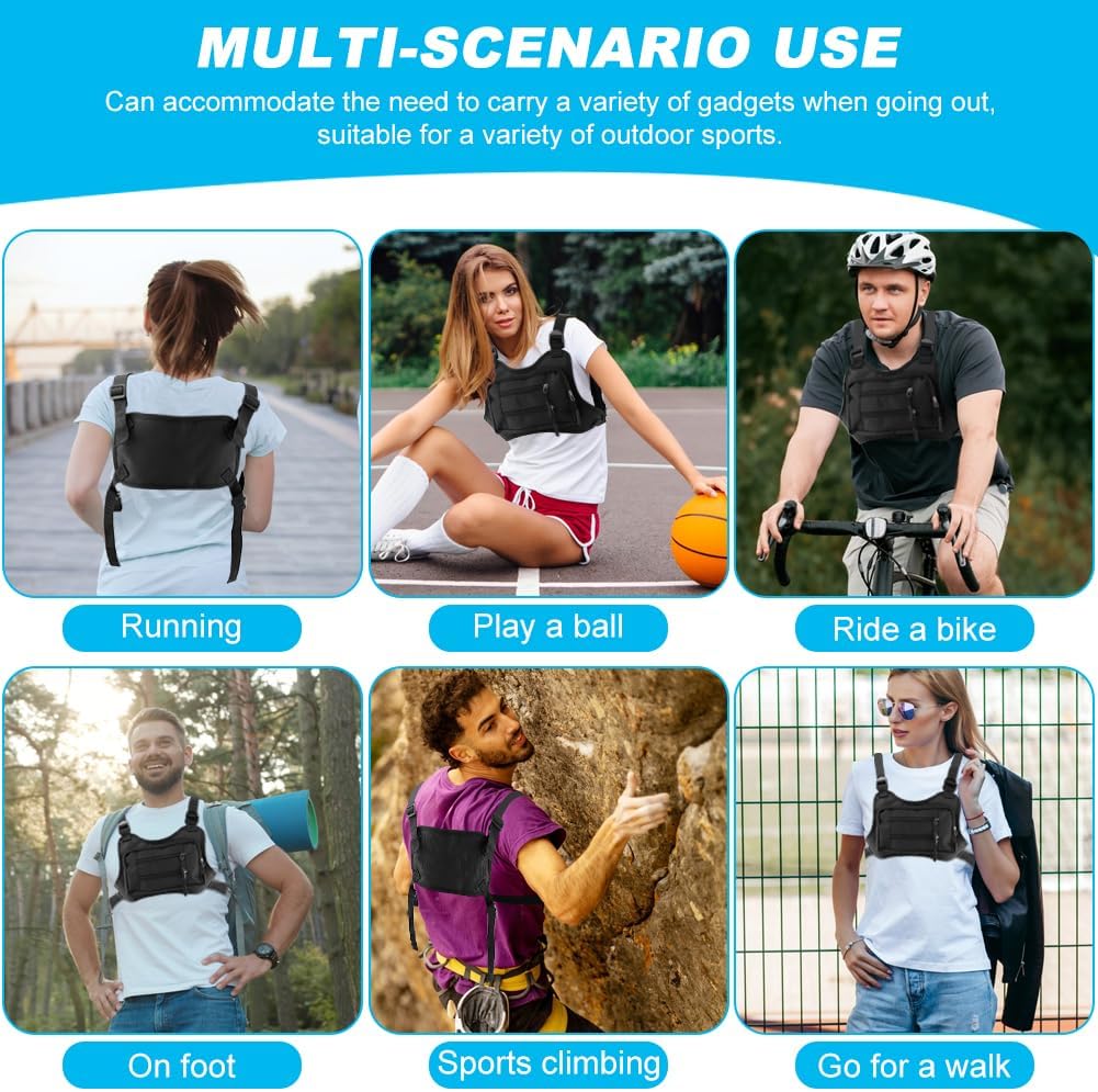 Sports Chest Bag - Adjustable Running Vest for Men & Women | Ideal for Hiking, Cycling, Workouts & Rock Climbing