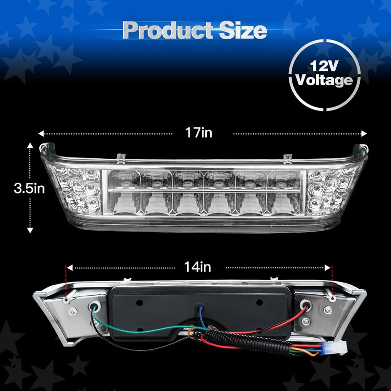 NOKINS Golf Cart LED Headlight Bar for Club Car Precedent 2004-UP Electric Gas Golf Cart, 12V Front Head Light Bar, Replaces OEM 102524801,1025248-01
