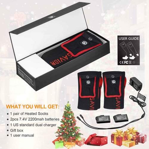 Heated Socks Men Women Battery Sock for Cold Feet Thermal Electric Socks for Camping Winter Footwarmers(Small)