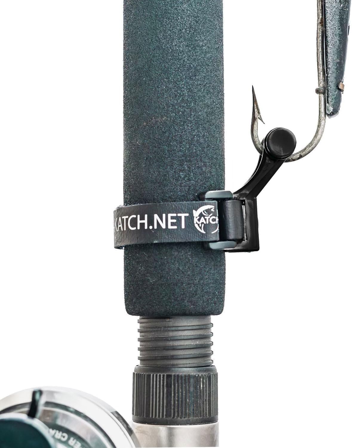 KATCH Fishing Rod Hook Keeper - Secure Lure & Accessory Holder | Regular & Mini Sizes (Black)