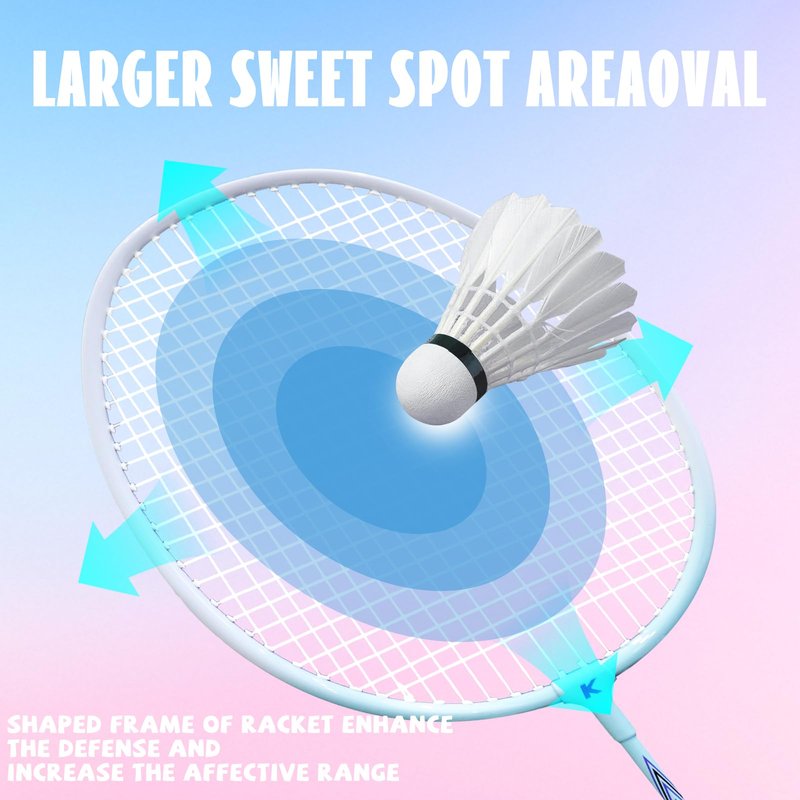 Badminton Rackets Set with 3 Shuttlecocks, Lightweight Badminton Set of 2 for Outdoor Backyard Games, Lightweight Badminton Racquets for Kids Adults Beginners