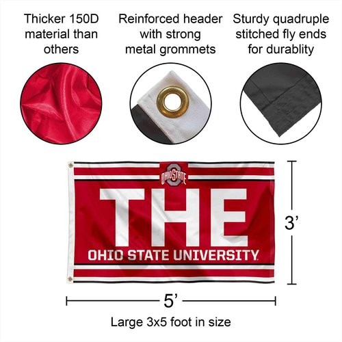 College Flags & Banners Co. The Ohio State University Banner Flag and Pole Bracket Mount Bundle