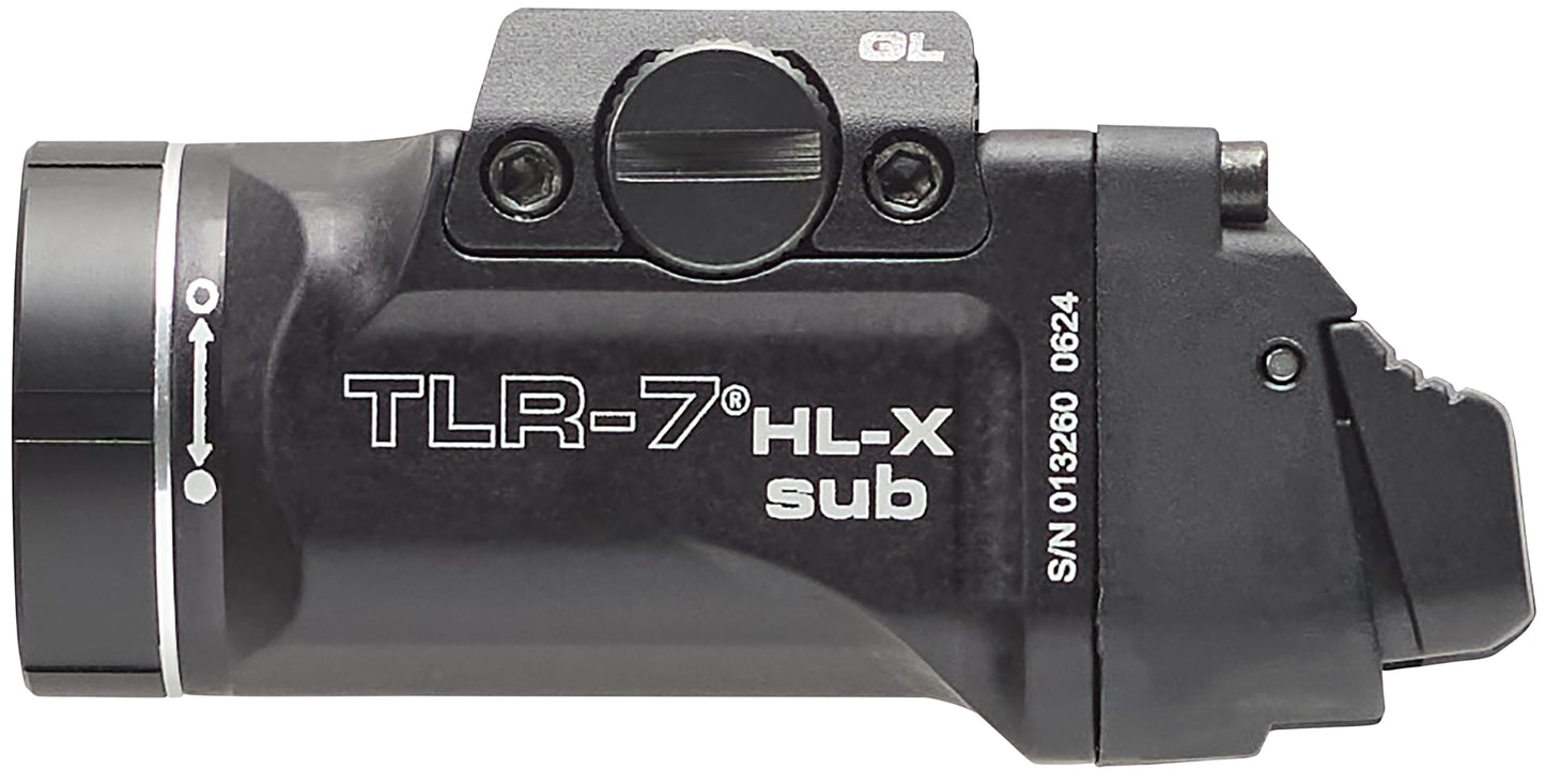 Streamlight 69503 TLR-7 HL-X sub USB 1000-Lumen 10000-Candela Rechargeable Rail-Mounted Weapon Light Exclusively for Glock 43X/48 MOS, 43X/48 Rail, Includes Switches and Key Kit, Black