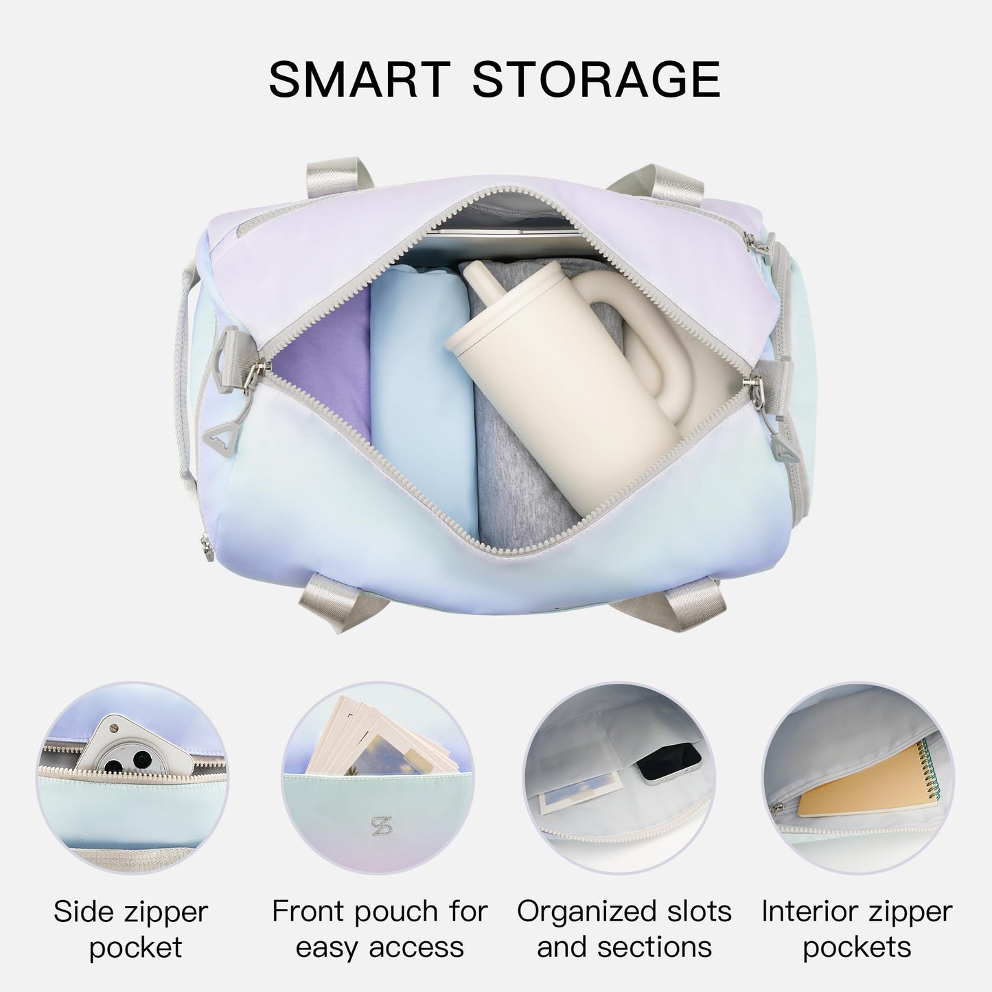STELLE Dance Bag for Girls Ballet Bag Gifts for Girls Waterproof Sports Gymnastics Bag with Shoe Compartment Cheer Duffle Bag